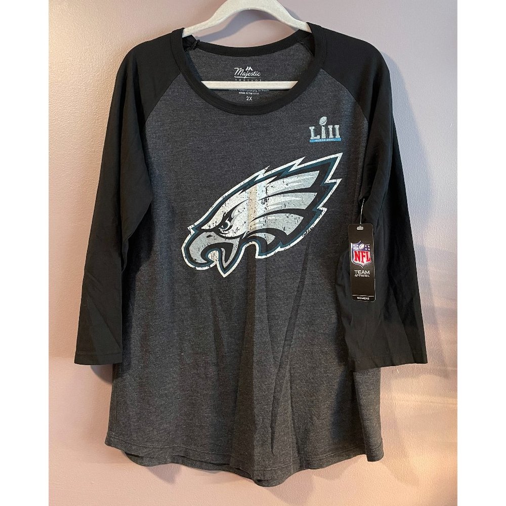 Philadelphia Eagles Super Bowl LII Nick Foles Raglan Tee - Womens Plus 2X
